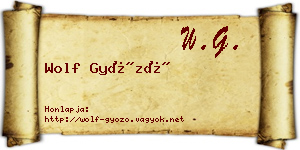 Wolf Győző névjegykártya